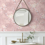 HG11801 floral peel and stick wallpaper bathroom from Harry & Grace