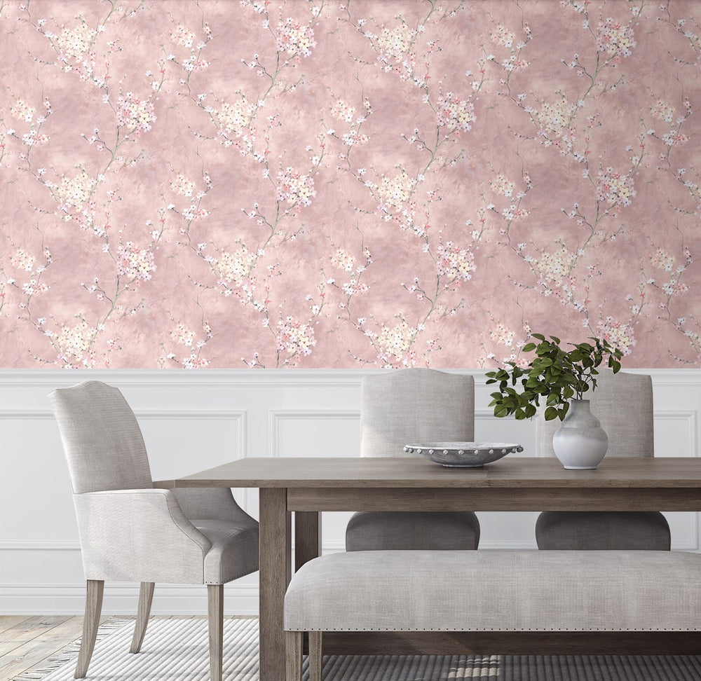 HG11801 floral peel and stick wallpaper dining room from Harry & Grace