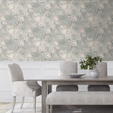 HG11808 floral peel and stick wallpaper dining room from Harry & Grace