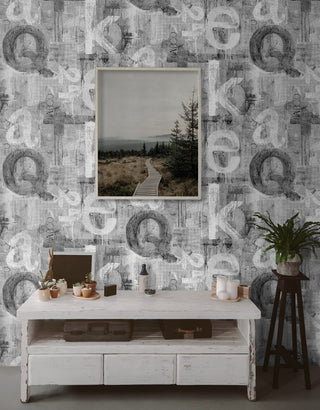 HG12000 graffiti peel and stick wallpaper entryway from Harry & Grace