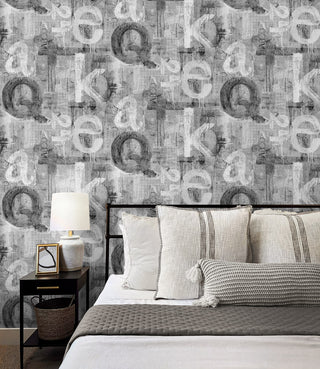 HG12000 graffiti peel and stick wallpaper bedroom from Harry & Grace