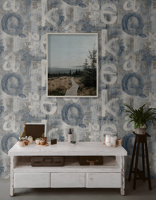 HG12002 graffiti peel and stick wallpaper entryway from Harry & Grace