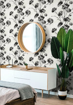 HG12100 floral peel and stick wallpaper living room from Harry & Grace