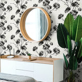 HG12100 floral peel and stick wallpaper living room from Harry & Grace