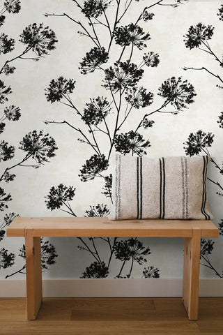 HG12100 floral peel and stick wallpaper entryway from Harry & Grace