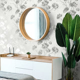 HG12108 floral peel and stick wallpaper bedroom from Harry & Grace