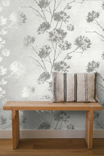 HG12108 floral peel and stick wallpaper entryway from Harry & Grace