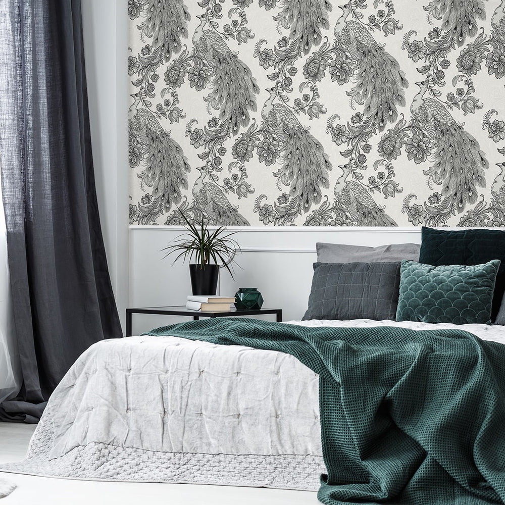 
                  
                    HG12200 peacock peel and stick wallpaper decor from Harry & Grace
                  
                