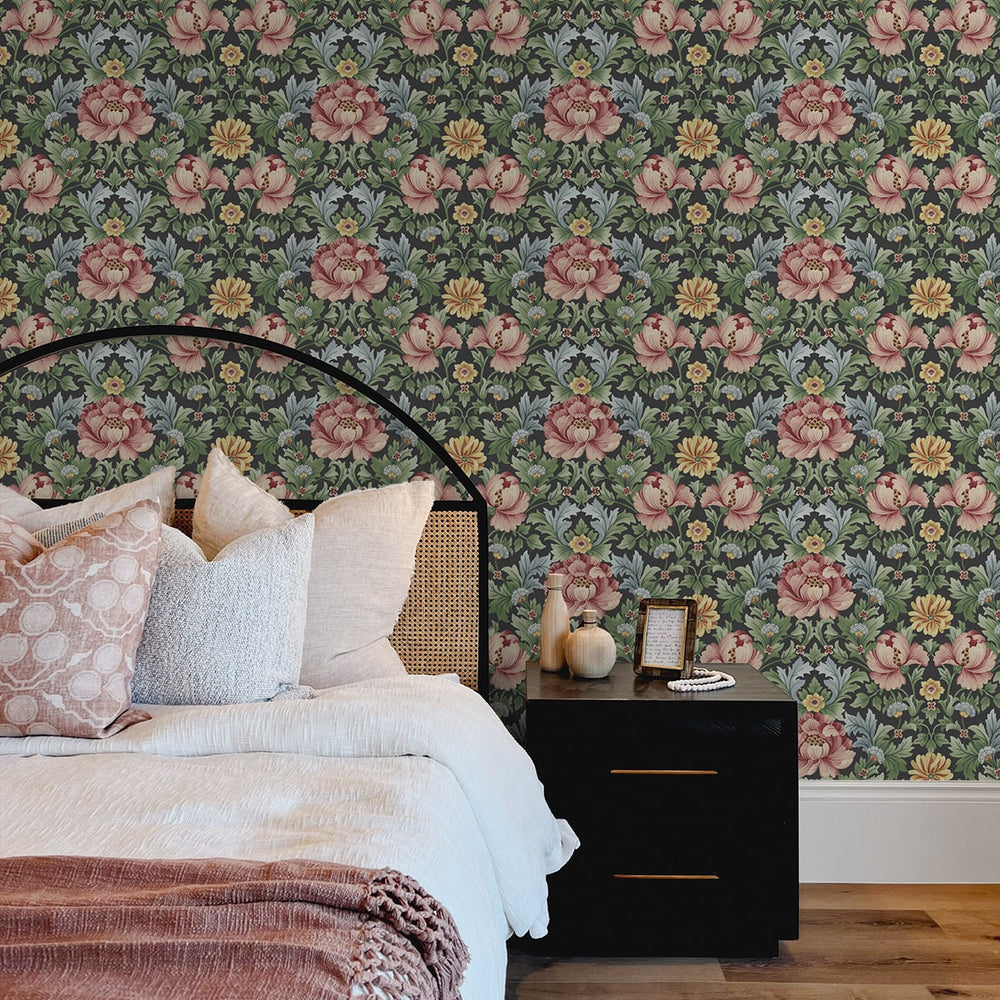 
                  
                    HG12601 vintage floral peel and stick wallpaper bedroom from Harry & Grace
                  
                