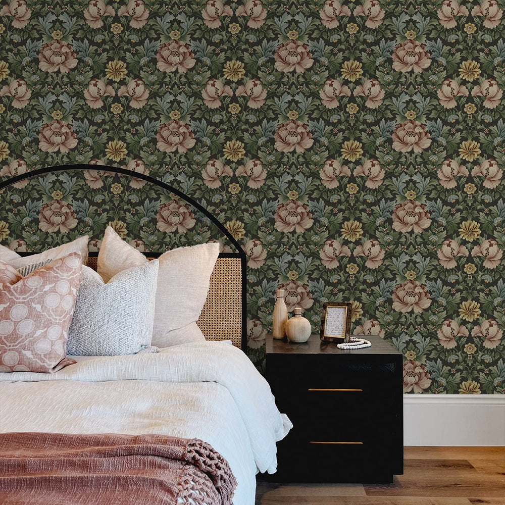 
                  
                    HG12606 vintage floral peel and stick wallpaper bedroom from Harry & Grace
                  
                