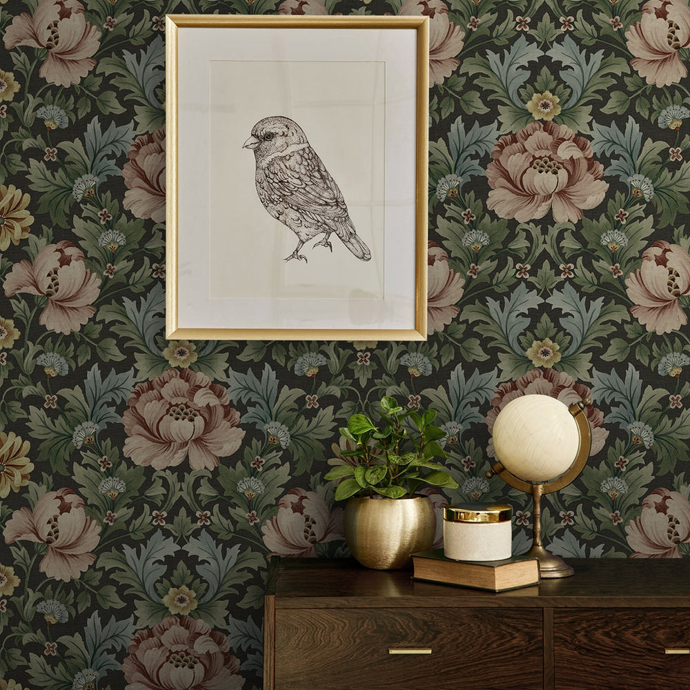 
                  
                    HG12606 vintage floral peel and stick wallpaper accent from Harry & Grace
                  
                