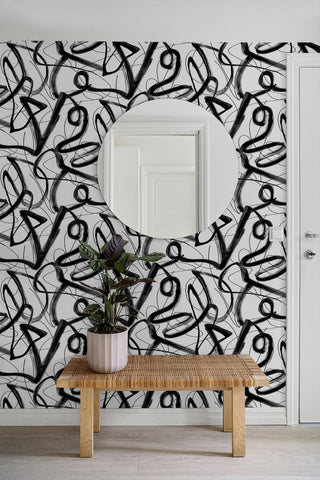 HG12700 abstract peel and stick wallpaper entryway from Harry & Grace