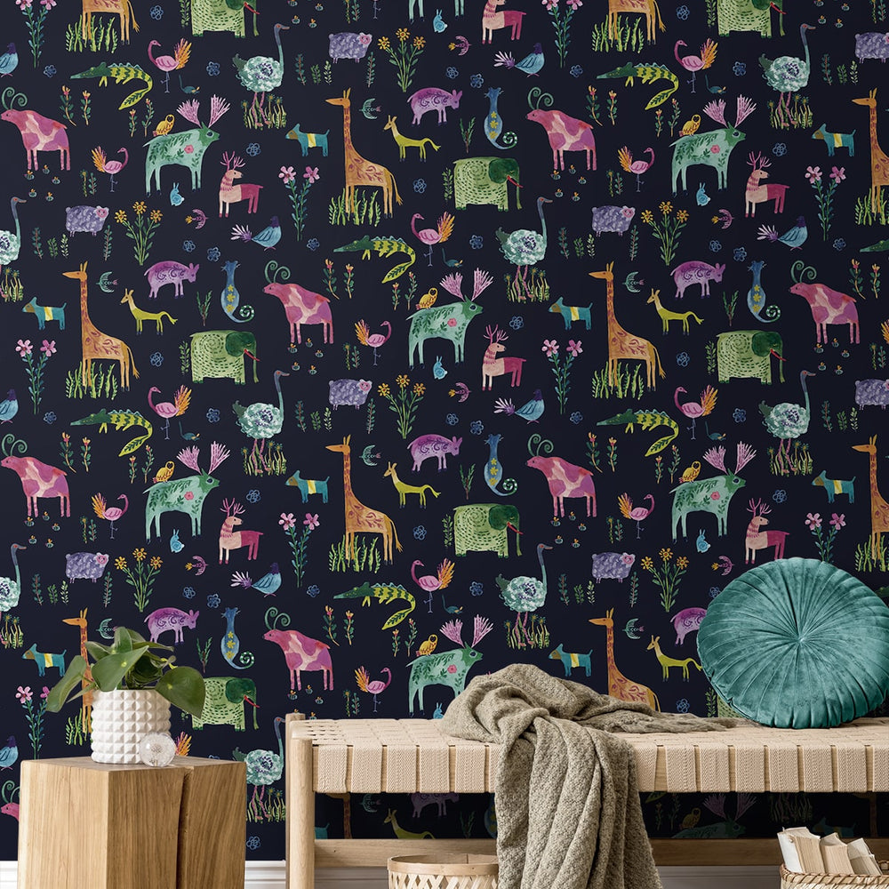 
                  
                    HG12802 animal peel and stick wallpaper living room from Harry & Grace
                  
                
