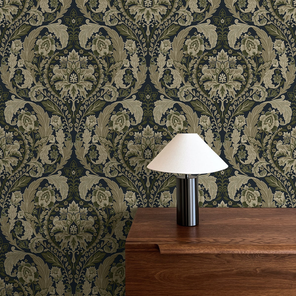 
                  
                    HG12902 vintage damask peel and stick wallpaper decor from Harry & Grace
                  
                