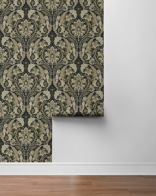 HG12902 vintage damask peel and stick wallpaper roll from Harry & Grace