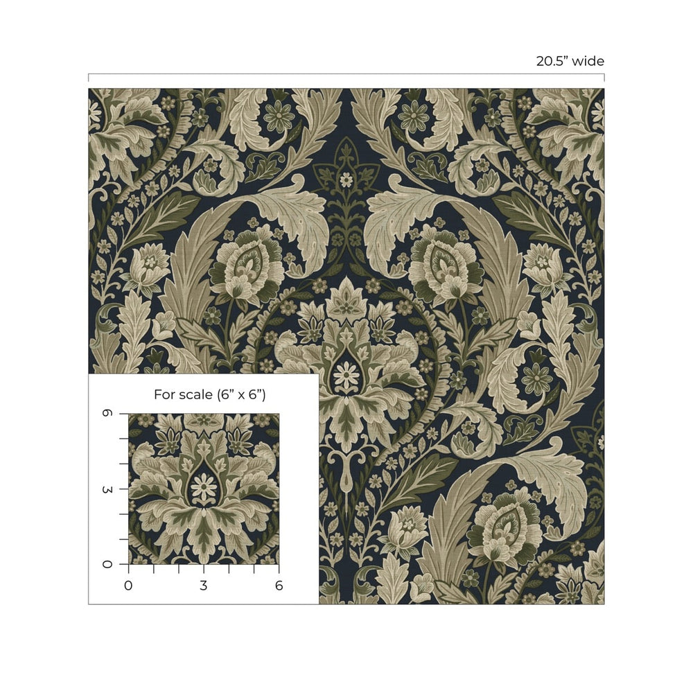 
                  
                    HG12902 vintage damask peel and stick wallpaper scale from Harry & Grace
                  
                
