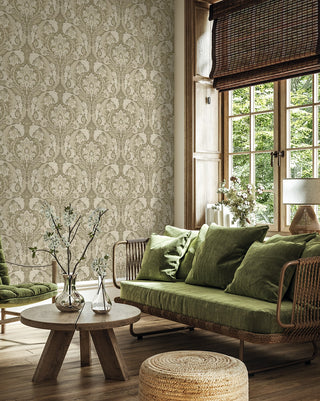 HG12905 vintage damask peel and stick wallpaper couch from Harry & Grace
