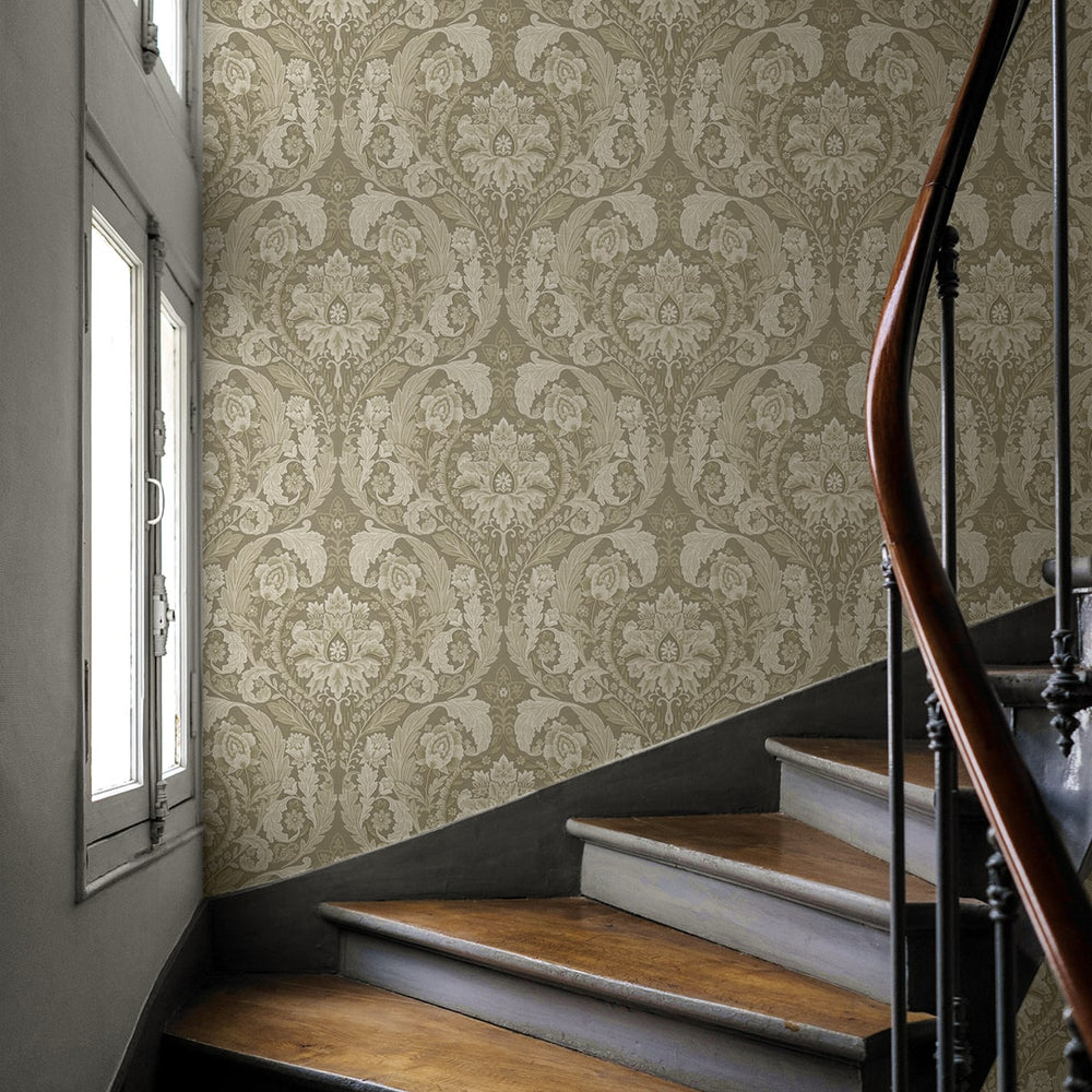 
                  
                    HG12905 vintage damask peel and stick wallpaper entryway from Harry & Grace
                  
                