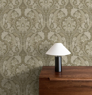 HG12905 vintage damask peel and stick wallpaper accent from Harry & Grace