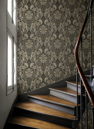 HG12907 vintage damask peel and stick wallpaper victorian from Harry & Grace