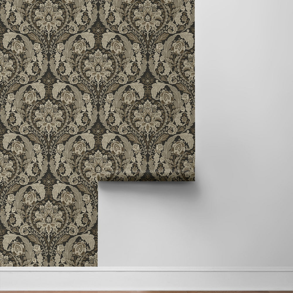 
                  
                    HG12907 vintage damask peel and stick grey wallpaper from Harry & Grace
                  
                