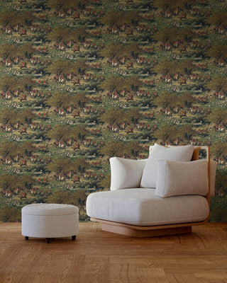 HG13002 hunt scene peel and stick wallpaper chair from Harry & Grace
