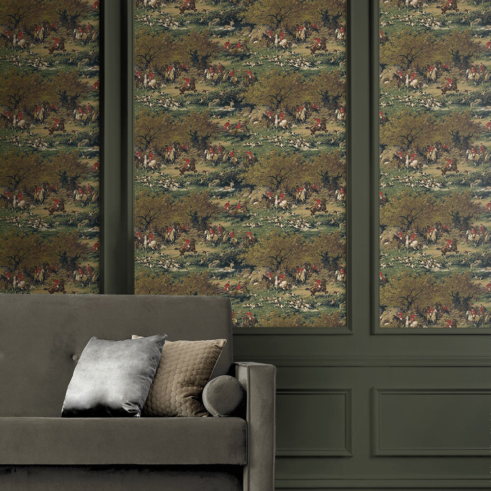 
                  
                    HG13002 hunt scene peel and stick wallpaper living room from Harry & Grace
                  
                