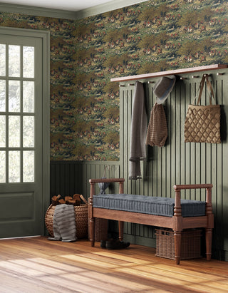 HG13002 hunt scene peel and stick wallpaper entryway from Harry & Grace
