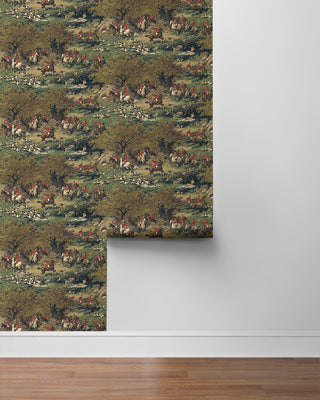 HG13002 hunt scene peel and stick wallpaper roll from Harry & Grace