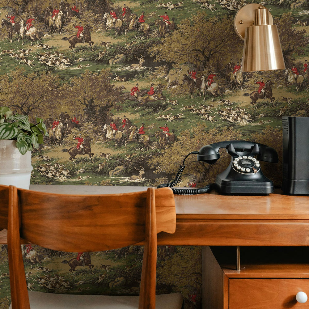 
                  
                    HG13005 hunt scene peel and stick wallpaper home office from Harry & Grace
                  
                