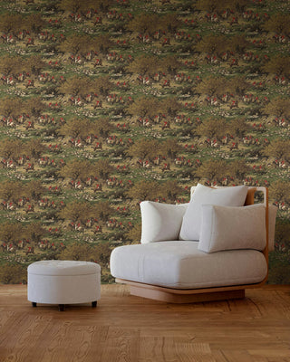 HG13005 hunt scene peel and stick wallpaper chaise from Harry & Grace