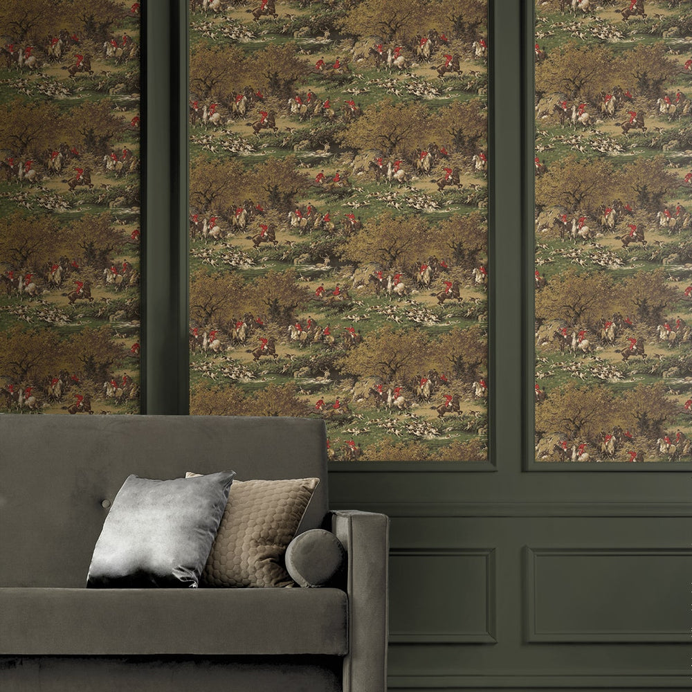 
                  
                    HG13005 hunt scene peel and stick wallpaper wainscoting from Harry & Grace
                  
                
