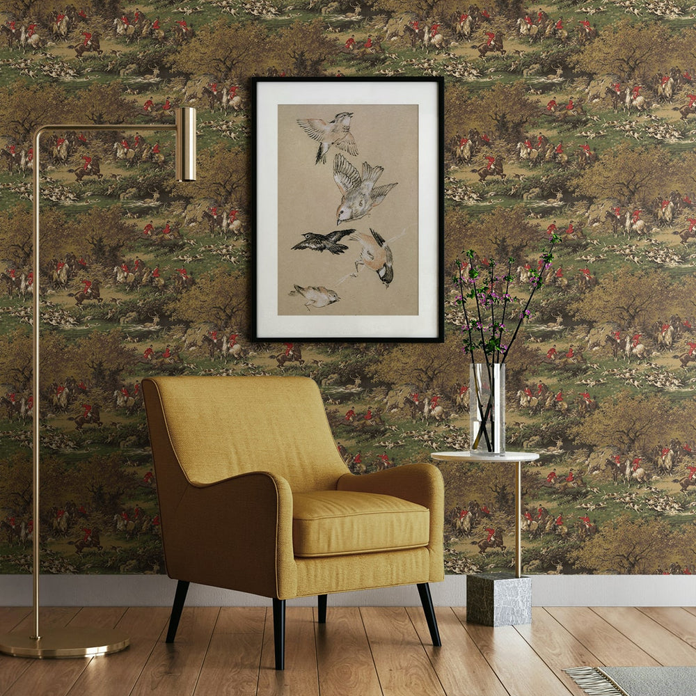 
                  
                    HG13005 hunt scene peel and stick wallpaper sitting room from Harry & Grace
                  
                