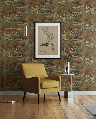 HG13005 hunt scene peel and stick wallpaper sitting room from Harry & Grace