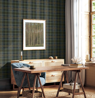 Plaid peel and stick wallpaper work from home HG13102 Harry & Grace