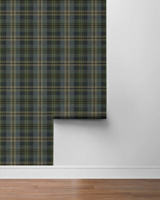 Plaid peel and stick wallpaper roll HG13102 Harry & Grace