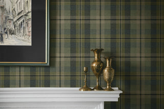 Plaid peel and stick wallpaper HG13104 mantle Harry & Grace