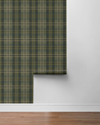 Plaid peel and stick wallpaper roll HG13104 Harry & Grace