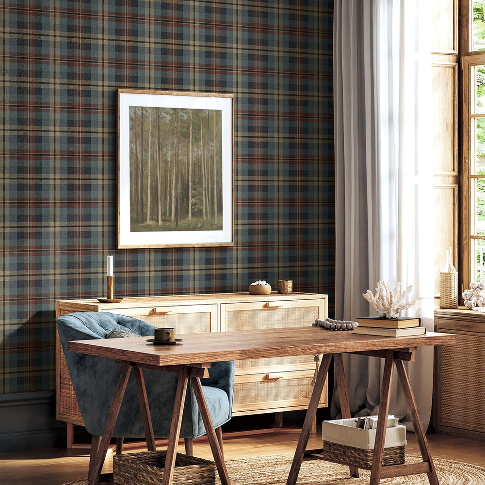 
                  
                    Americana plaid peel and stick wallpaper workspace HG13111 Harry & Grace
                  
                