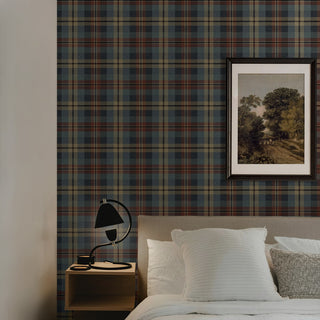 Americana plaid peel and stick wallpaper bedding HG13111 Harry & Grace