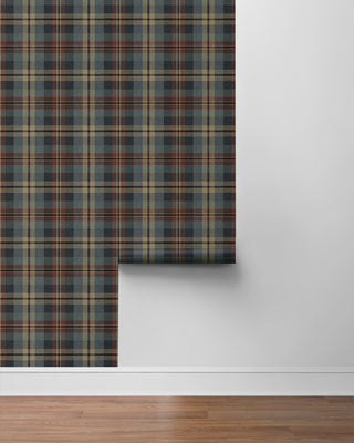 Americana plaid peel and stick wallpaper roll HG13111 Harry & Grace