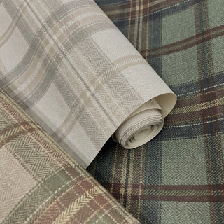 Herringbone Plaid Premium Matte Non-Woven Peel and Stick Wallpaper Rolls at Say Decor