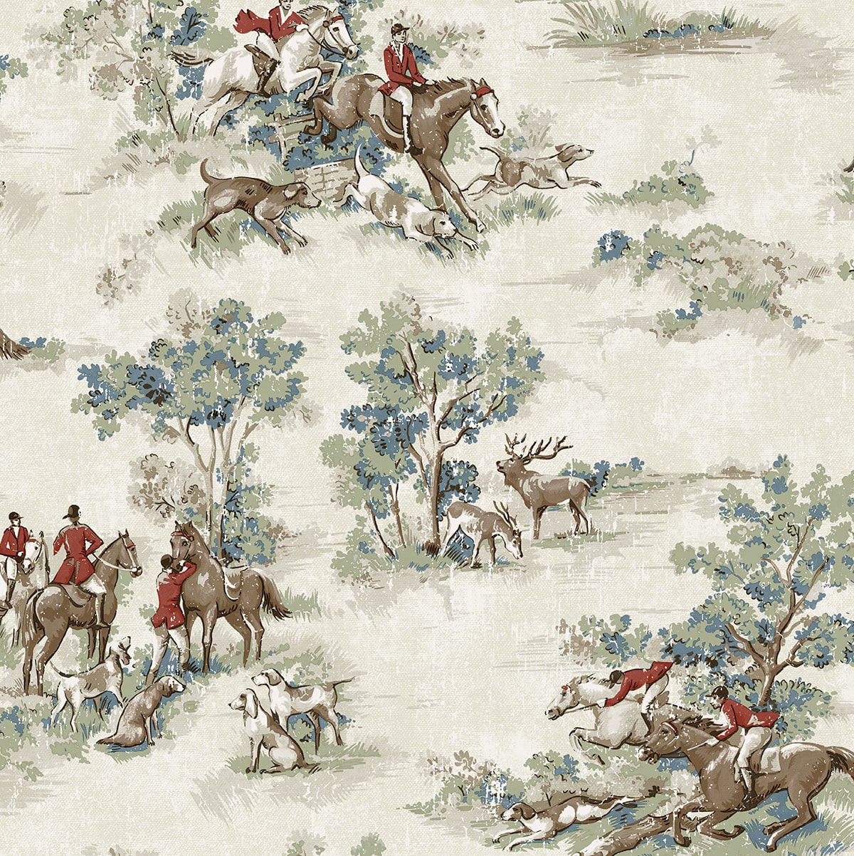 HG13802 horse race toile peel and stick wallpaper from Harry & Grace