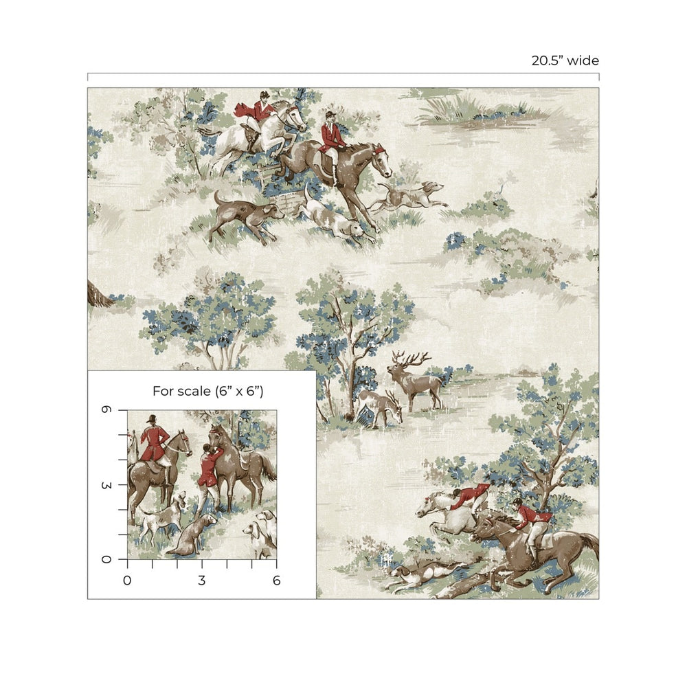
                  
                    HG13802 horse race toile peel and stick wallpaper scale from Harry & Grace
                  
                