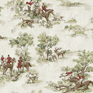 HG13804 horse race toile peel and stick wallpaper from Harry & Grace