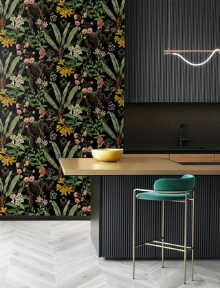HG13900 Panther jungle tropical peel and stick wallpaper kitchen from Harry & Grace
