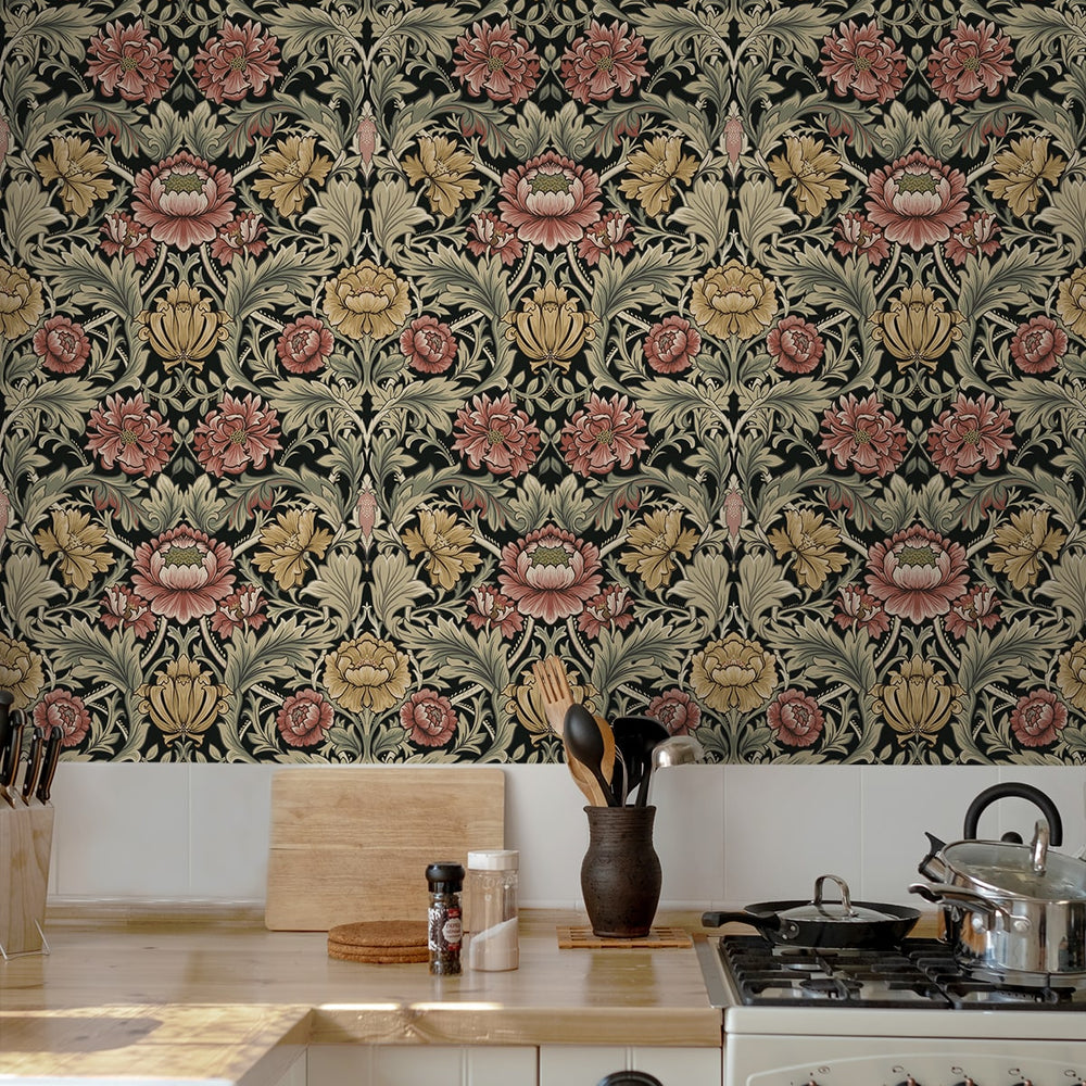 
                  
                    HG14000 acanthus floral vintage peel and stick wallpaper kitchen from Harry & Grace
                  
                