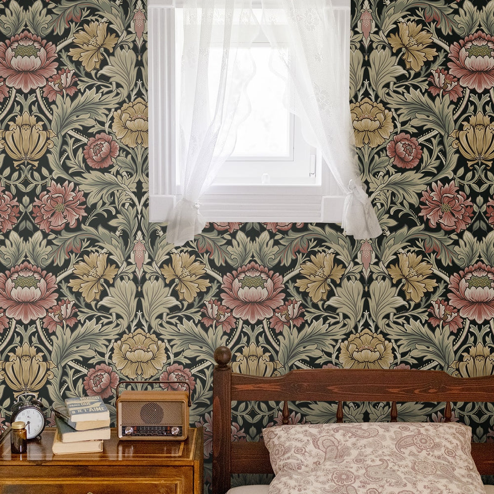 
                  
                    HG14000 acanthus floral vintage peel and stick wallpaper bedroom from Harry & Grace
                  
                