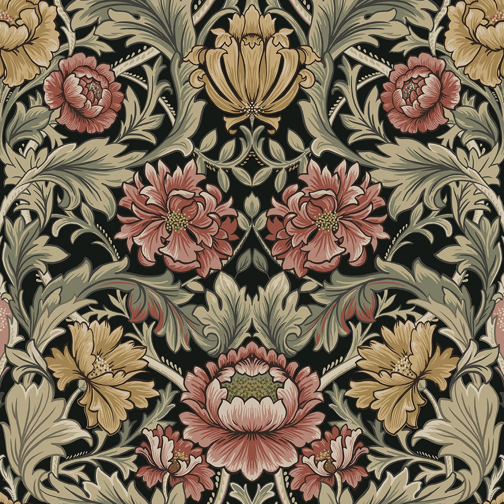 HG14000 acanthus floral vintage peel and stick wallpaper from Harry & Grace