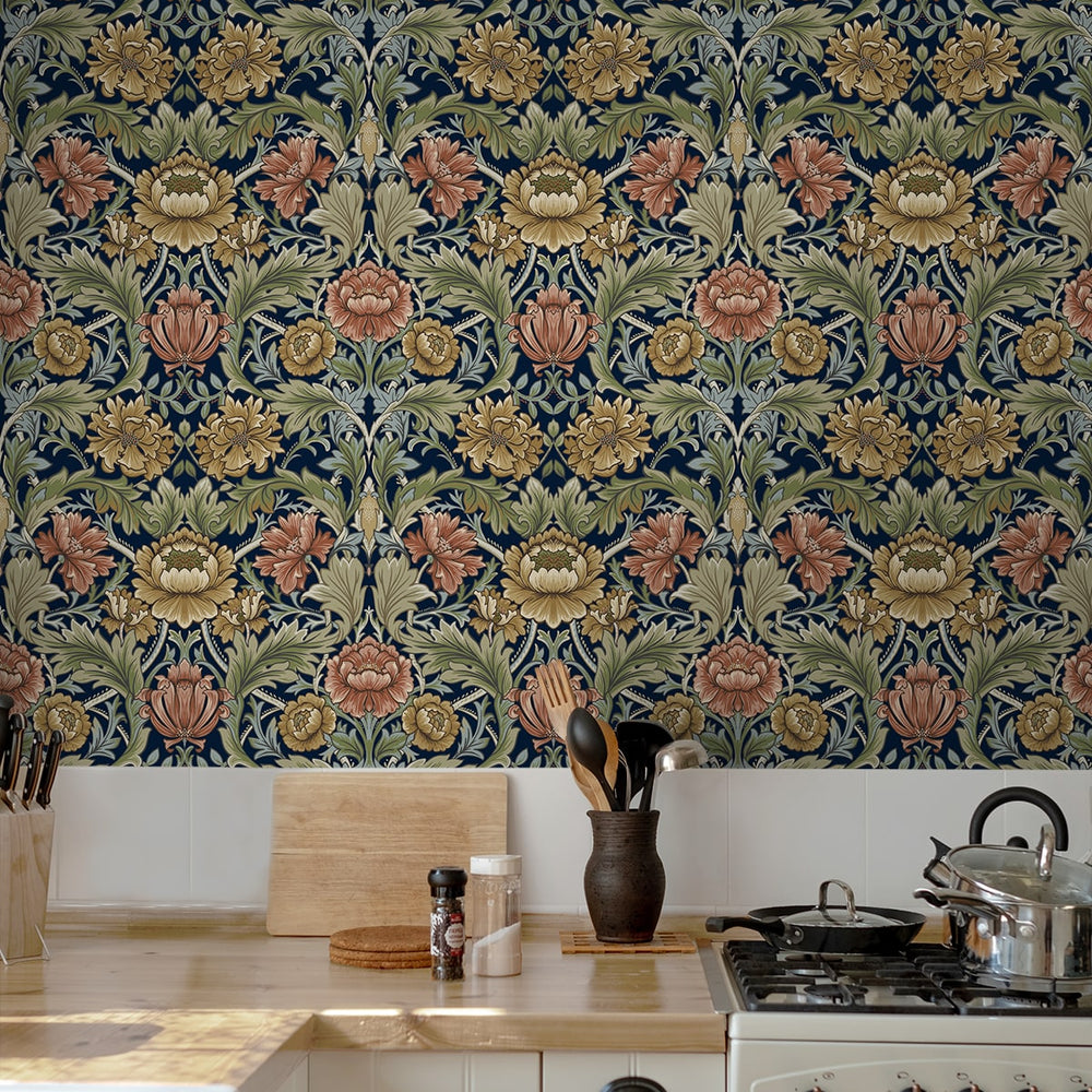 
                  
                    HG14002 acanthus floral vintage peel and stick wallpaper kitchen from Harry & Grace
                  
                